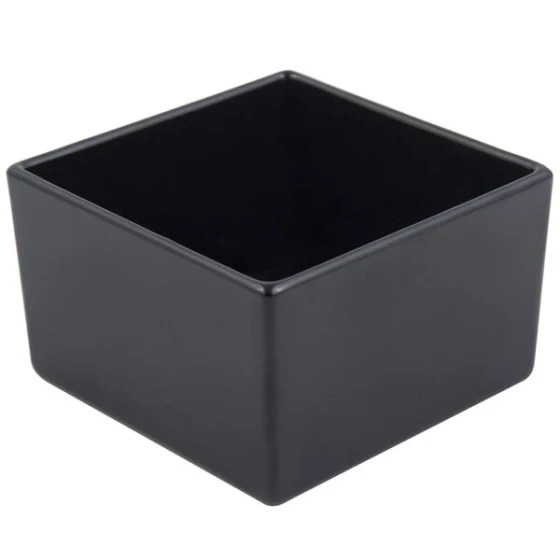 Bon Chef 9507S 28 oz. Black Sandstone Finish Cast Aluminum Straight Square Bowl