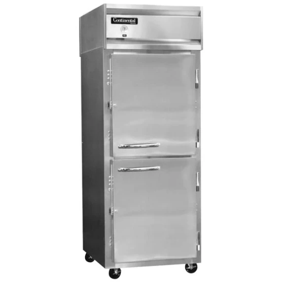 Continental Refrigerator 1RXS-N-HD 36 1/4" Solid Half Door Extra-Wide Shallow Depth Reach-In Refrigerator