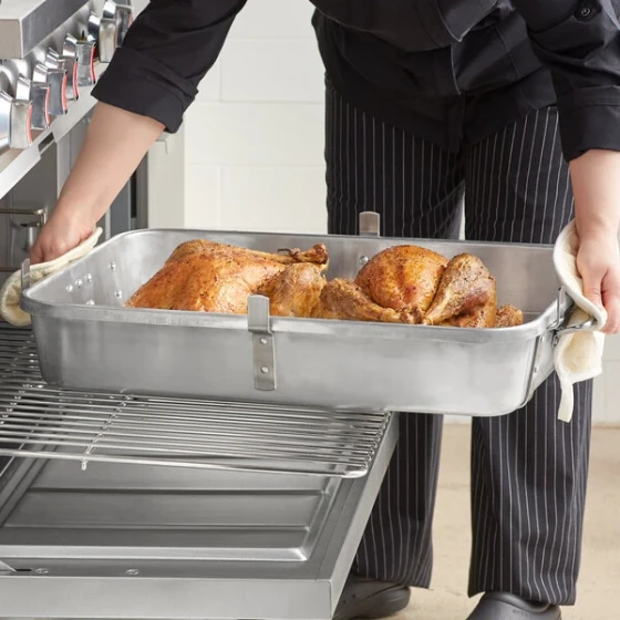 Choice 28 Qt. Aluminum Roaster Pan - 25" x 19" x 4"