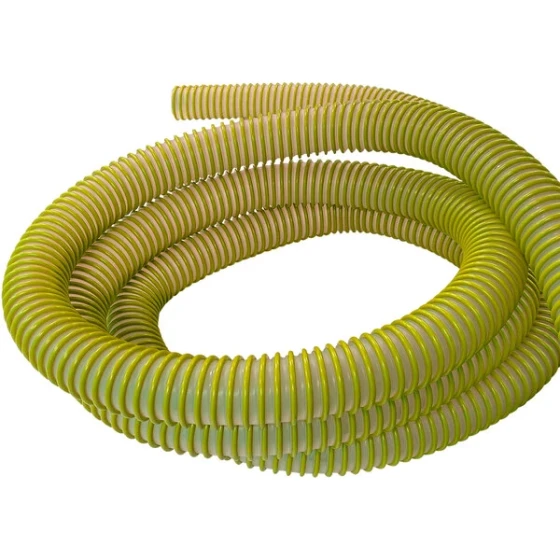 Delfin Industrial FH0041.50.10 10' Yellow Helix Conductive Food Grade Vacuum Hose