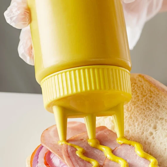 Vollrath 3324C-08 Traex® Color-Mate™ 24 oz. Yellow Tri Tip™ Wide Mouth Squeeze Bottle
