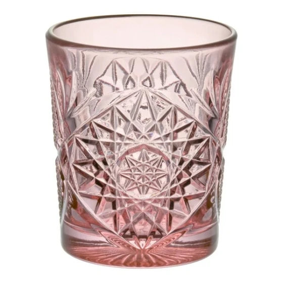 Libbey Hobstar 12 oz. Blush Rocks / Double Old Fashioned Glass - Sample