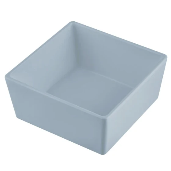 TableCraft CW5016GY Simple Solutions 1/6 Size Gray Cast Aluminum Straight Sided Bowl - 3" Deep