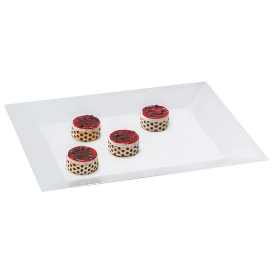 GET ML-99-W Bake and Brew 24" x 18" White Rectangular Wide Rim Display Tray