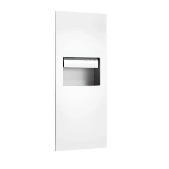 American Specialties, Inc. Piatto 10-645210A-00 Recessed Automatic Roll Paper Towel Dispenser and Waste Dispenser with White Phenolic Door