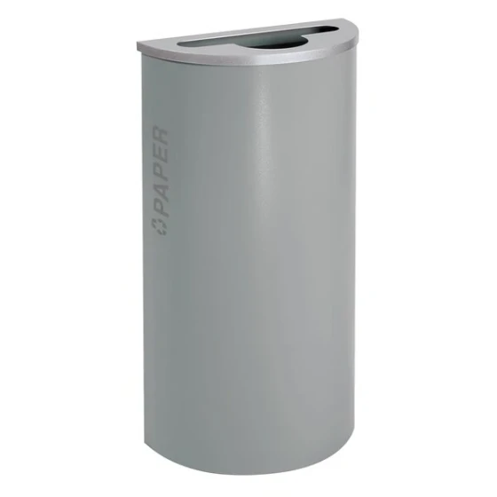 Ex-Cell Kaiser RC-KDHR-P BT-HMG Black Tie Kaleidoscope Hammered Gray Half Round 8 Gallon Paper Receptacle