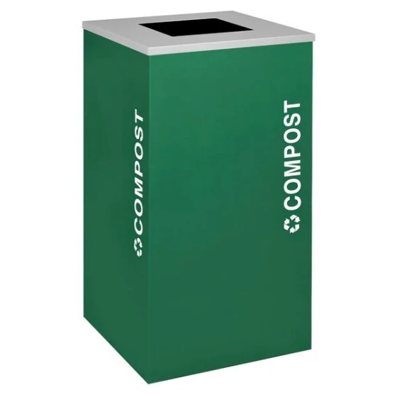 Ex-Cell Kaiser RC-KDSQ-CMPST EGX Kaleidoscope Collection Emerald Texture Square 24 Gallon Customizable Compost Bin