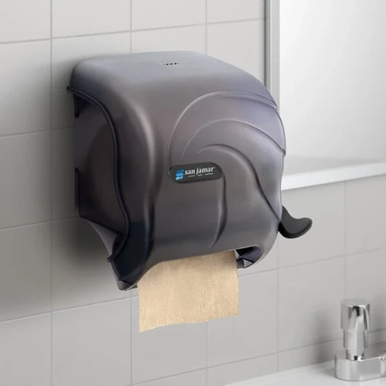 San Jamar T990TBK Element Oceans Lever Roll Towel Dispenser - Black Pearl