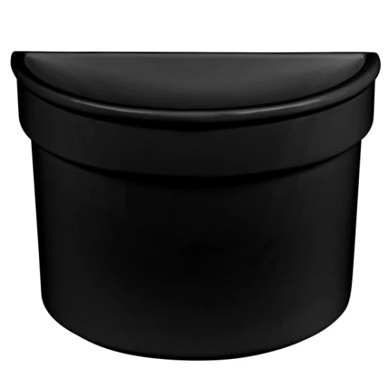 TableCraft CW1312BK 5 Qt. Black Cast Aluminum Half Soup Bowl