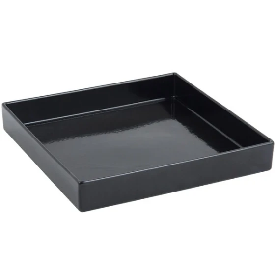 Bon Chef 9516S 48 oz. Black Sandstone Finish Cast Aluminum Straight Sided Square Bowl