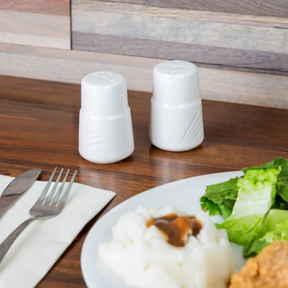 CAC GAD-SS Garden State 2 7/8" Bone White Porcelain Salt Shaker - 48/Case