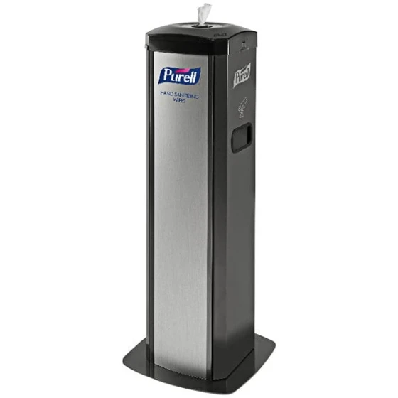 PURELL® 9114-01-SLVHSW DS360 High Capacity Wipes Station with Integrated Waste Receptacle