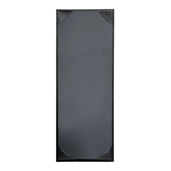 H. Risch, Inc. Oakmont 4 1/4" x 11" Black 1-Panel Menu Cover with Album Style Corners