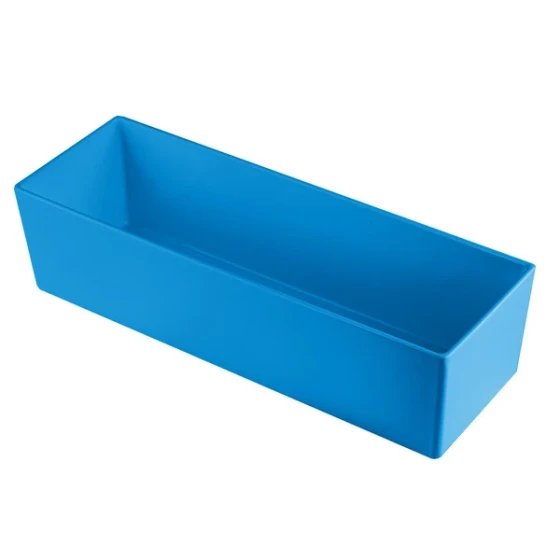 TableCraft CW5010SBL Simple Solutions 1/2 Size Long Sky Blue Cast Aluminum Deep Straight Sided Bowl - 5" Deep