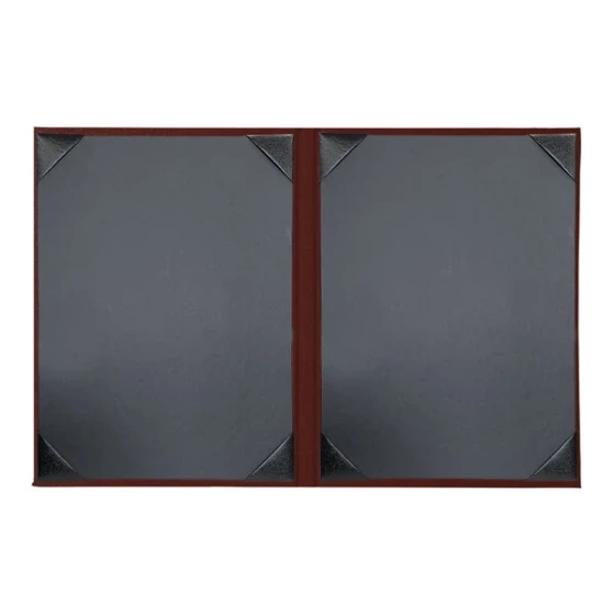 H. Risch, Inc. Oakmont 8 1/2" x 11" Wine 2-Panel Menu Cover with Album Style Corners
