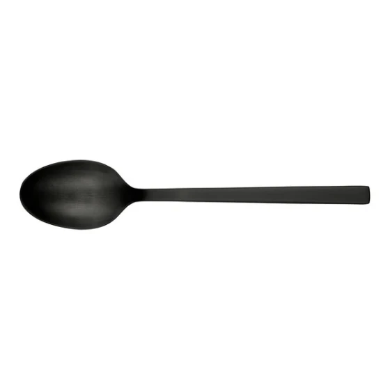 Libbey Elexa Satin Noir 7 1/4" 18/0 Stainless Steel Heavy Weight Oval Dinner Spoon - 36/Case