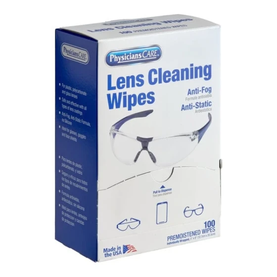 PhysiciansCare 91295 Pre-Moistened Lens Cleaning Wipes - 100/Box