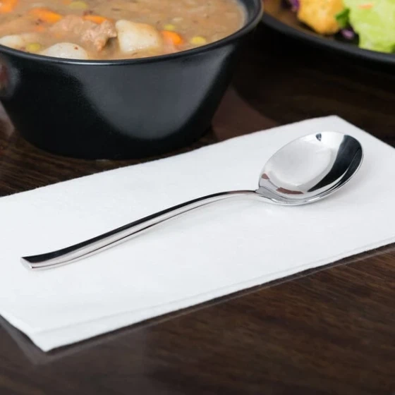 Libbey 930 016 Briossa 6 1/8" 18/8 Stainless Steel Extra Heavy Weight Bouillon Spoon - 12/Case
