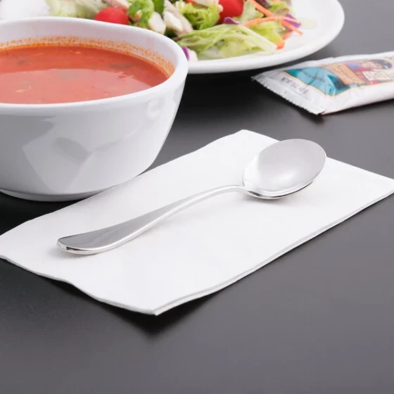 Reserve by Libbey 927 016 Santa Cruz 6 3/8" 18/10 Stainless Steel Extra Heavy Weight Bouillon Spoon - 12/Case