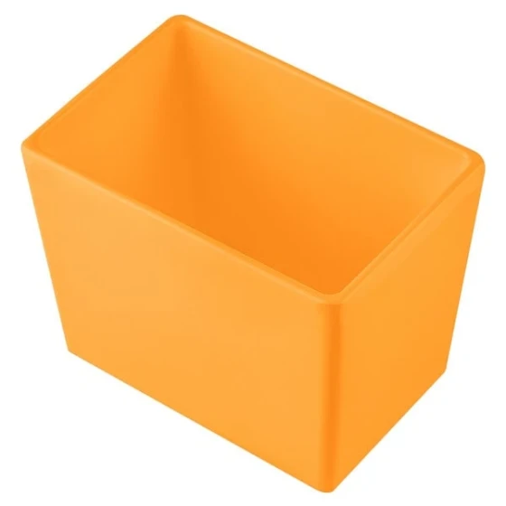 TableCraft CW5022X Simple Solutions 1/9 Size Orange Cast Aluminum Deep Straight Sided Bowl - 5" Deep