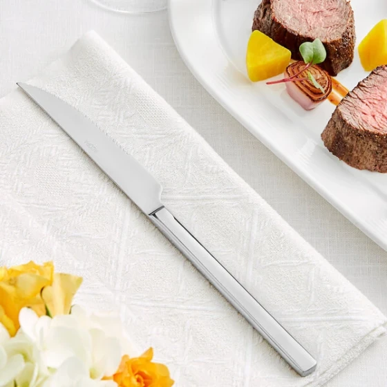 Acopa Skyscraper 9" Stainless Steel Extra Heavy Weight Steak Knife - 12/Case