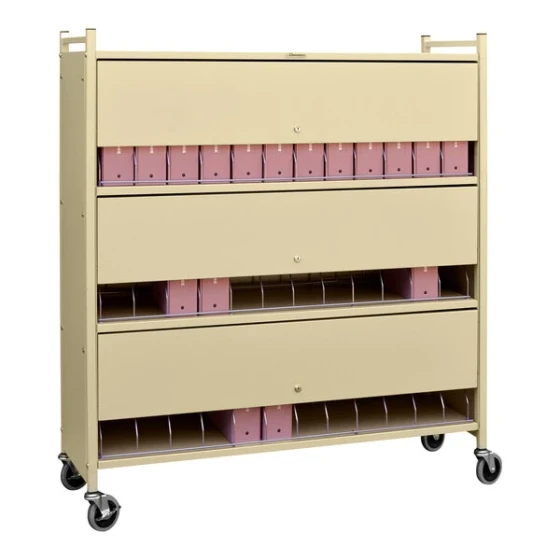 Omnimed Omnicart Beige 48-Binder Big Beam Large Closed Cart with Locking Doors 281548-BGX