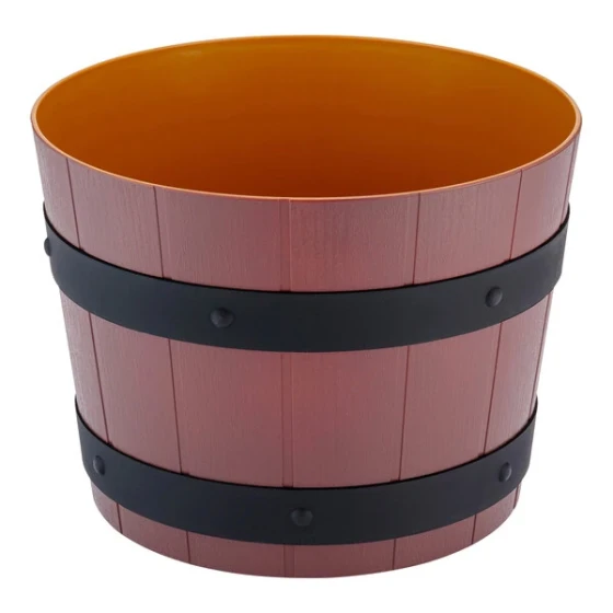 Dalebrook from Global Tableware Collective 208 oz. Brown / Black ABS Plastic Barrel Display Bowl