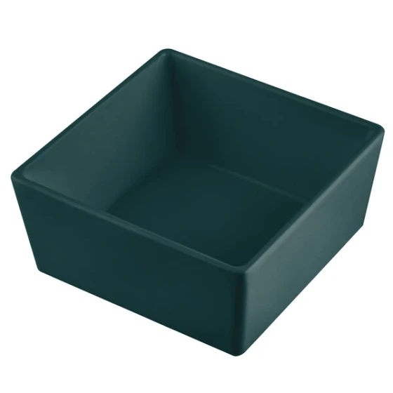 TableCraft CW5016HGN Simple Solutions 1/6 Size Hunter Green Cast Aluminum Straight Sided Bowl - 3" Deep