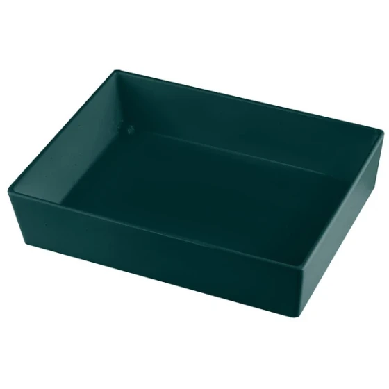 TableCraft CW5004HGN Simple Solutions 1/2 Size Hunter Green Cast Aluminum Straight Sided Bowl - 3" Deep