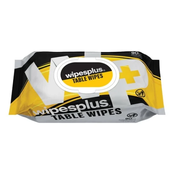 WipesPlus 7" x 10" 90-Count Table Wipes - 12/Case