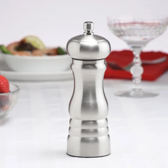 Chef Specialties 6451 Professional Series Prentiss 6 5/8" Stainless Steel Pepper Mill