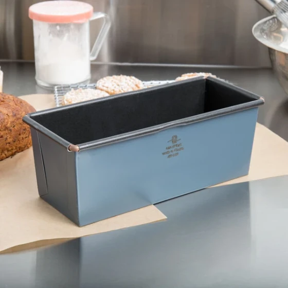 Matfer Bourgeat 331074 Exopan Steel Non-Stick Bread Loaf Pan - 8 inch x 3 1/8 inch x 3 1/8 inch