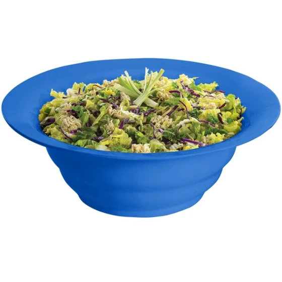 TableCraft CW3120CBL 10 Qt. Cobalt Blue Cast Aluminum Wide Rim Salad Bowl