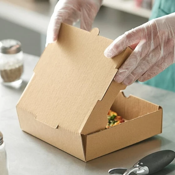 Choice 7" x 7" x 2" Kraft Corrugated Plain Pizza Box - 50/Bundle