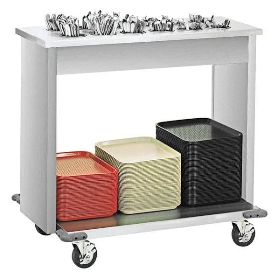 Vollrath 99305 4-Series Stainless Steel Tray and Flatware Cart