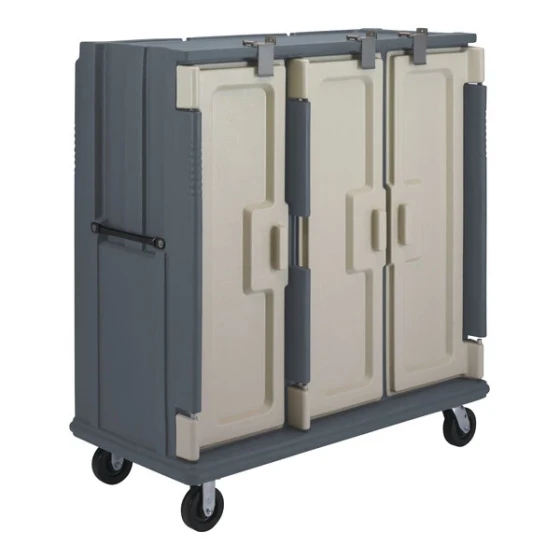 Cambro MDC1411T60191 Granite Gray Meal Delivery Cart with Security Package