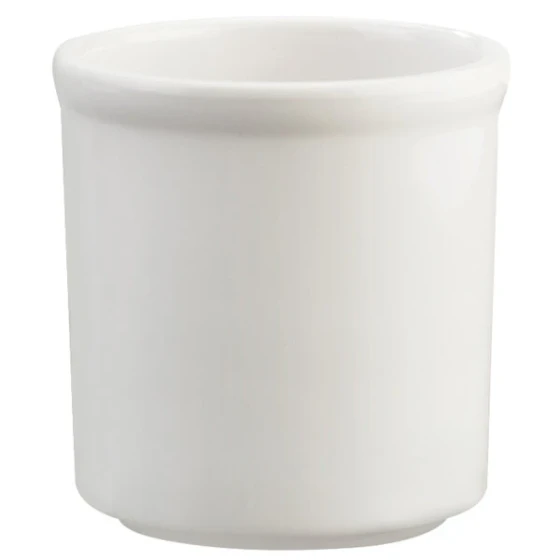 Cal-Mil 1950-32-15 White 32 oz. Round Melamine Condiment Jar