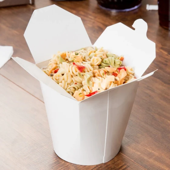Fold-Pak SmartServ 32SSPLAINM 32 oz. White Microwavable Paper Take-Out Container - 25/Pack