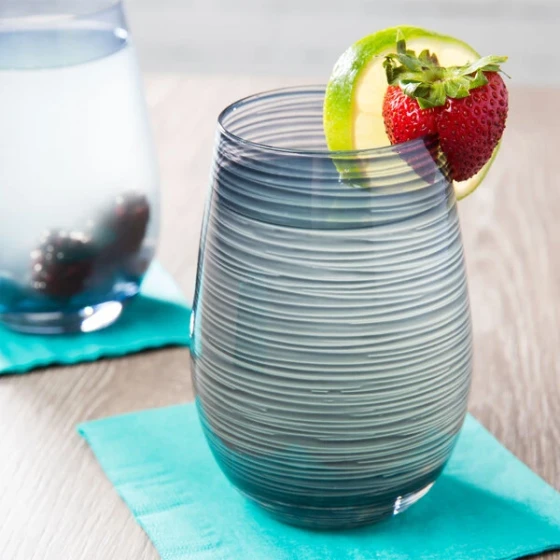 Stolzle Twister from Global Tableware Collective 16.5 oz. Smoky Gray Stemless Wine Glass / Tumbler - 6/Pack