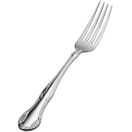 Bon Chef S2506 Elegant 8 3/8" 18/10 Stainless Steel Extra Heavy Weight European Dinner Fork - 12/Case