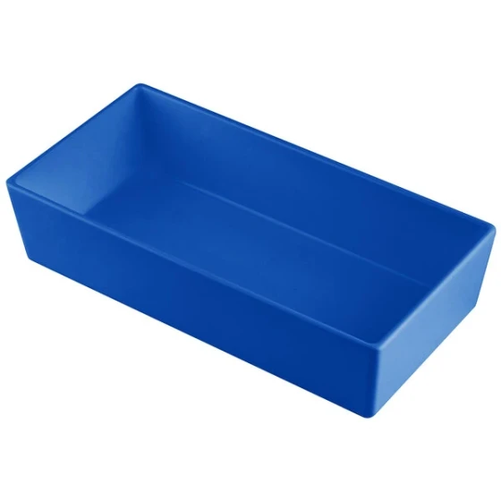 TableCraft CW5012CBL Simple Solutions 1/3 Size Cobalt Blue Cast Aluminum Straight Sided Bowl - 3" Deep