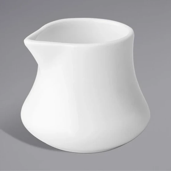 Chef & Sommelier Eternity Plus 4.5 oz. Warm White Rolled Edge China Creamer by Arc Cardinal - 12/Case