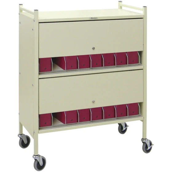 Omnimed Omnicart Beige 16-Binder Big Beam Closed Cart with Locking Doors 281516-BGX