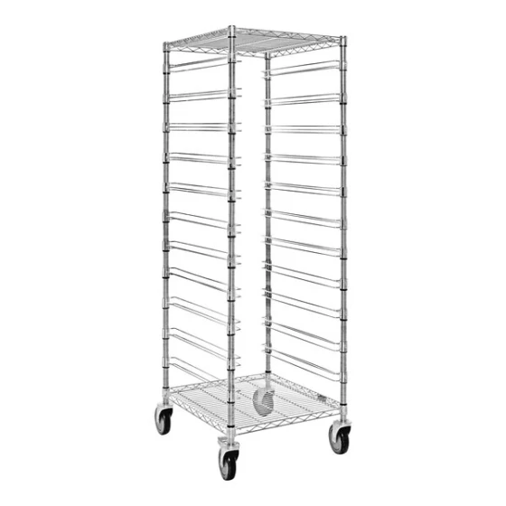 Quantum 21" x 24" x 69" Carbon Steel Mobile Bin Cart with 2 Wire Shelves and 11 Bin Slides BC212469M11