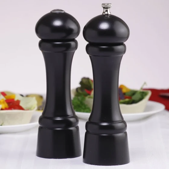 Chef Specialties 08301 Professional Series 8" Customizable Windsor Ebony Finish Pepper Mill and Salt Shaker