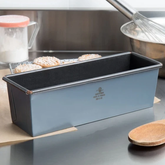 Matfer Bourgeat 331075 Exopan Steel Non-Stick Bread Loaf Pan - 10 inch x 3 1/8 inch x 3 1/8 inch