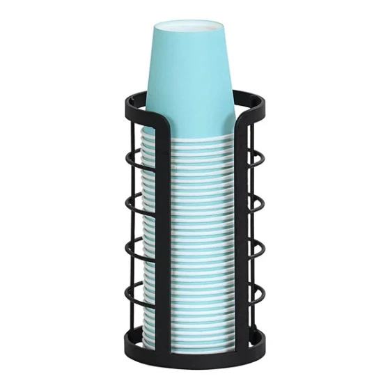 Cal-Mil Madison Round Black Metal Countertop Cup / Lid Organizer 22605-13
