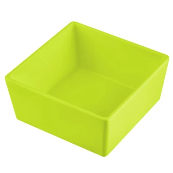 TableCraft CW5016LG Simple Solutions 1/6 Size Lime Green Cast Aluminum Straight Sided Bowl - 3" Deep