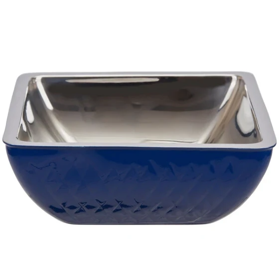Bon Chef Diamond Collection Cold Wave 3 Qt. Cobalt Blue Triple Wall Square Bowl