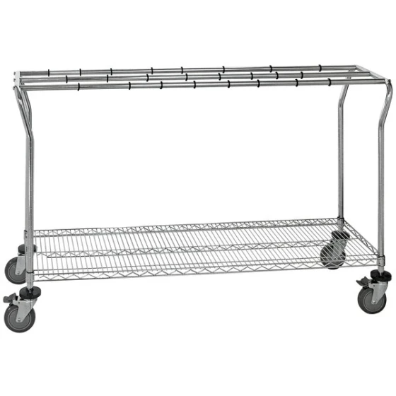 Quantum WRC-LPSW1863 63" x 18" x 39 1/2" Chrome Low Profile Mobile Sterile Wrap Cart